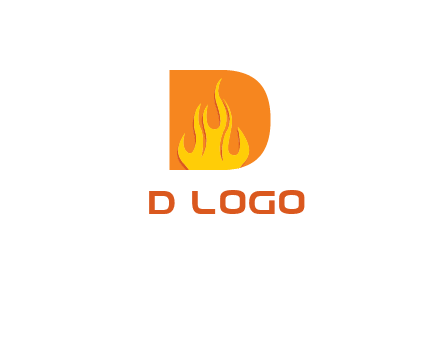 flames inside letter D logo