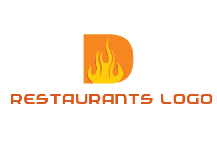flames inside letter D logo