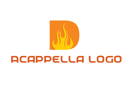 flames inside letter D logo
