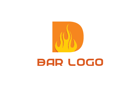 flames inside letter D logo