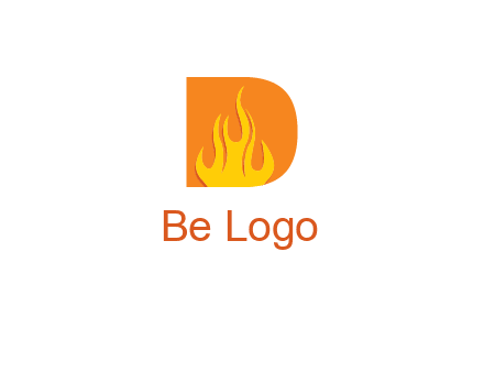 flames inside letter D logo