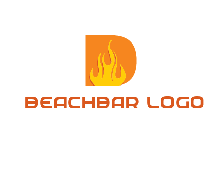 flames inside letter D logo