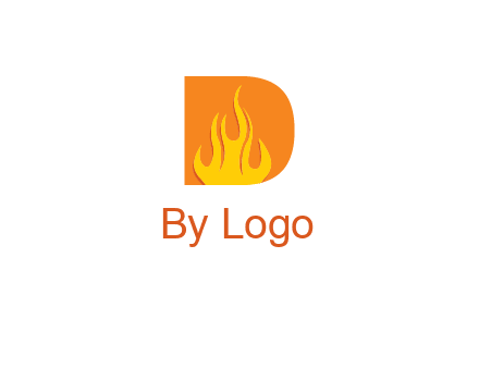flames inside letter D logo