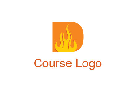 flames inside letter D logo