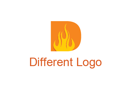 flames inside letter D logo