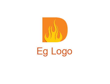 flames inside letter D logo