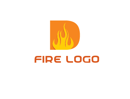 flames inside letter D logo