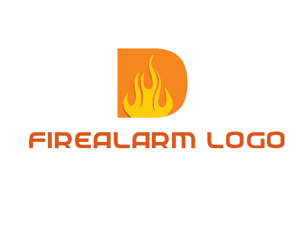 flames inside letter D logo