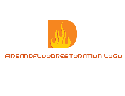 flames inside letter D logo