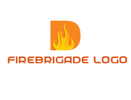 flames inside letter D logo