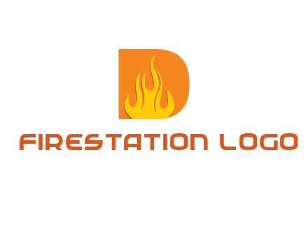 flames inside letter D logo