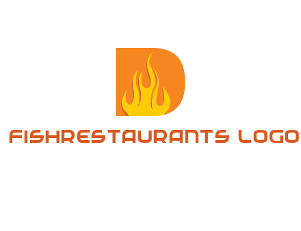 flames inside letter D logo