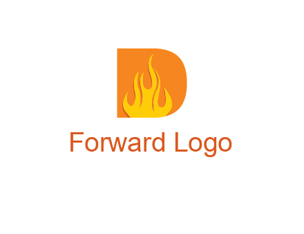 flames inside letter D logo
