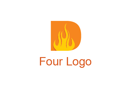 flames inside letter D logo