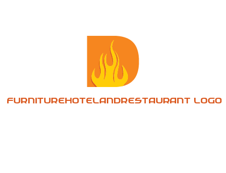 flames inside letter D logo