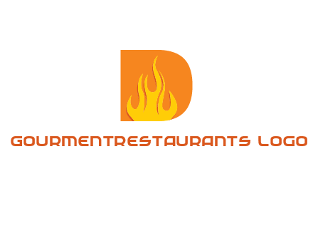 flames inside letter D logo