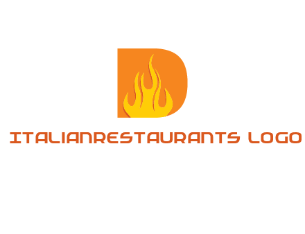 flames inside letter D logo
