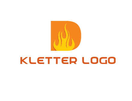 flames inside letter D logo