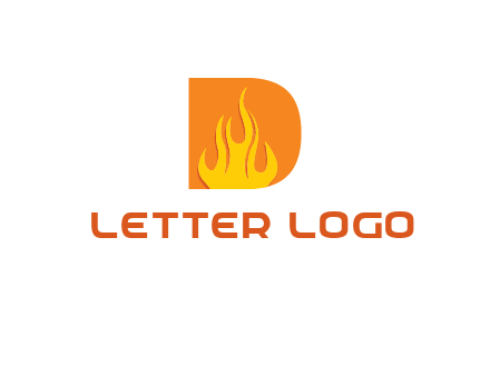 flames inside letter D logo