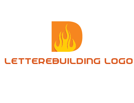 flames inside letter D logo