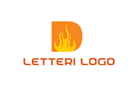 flames inside letter D logo