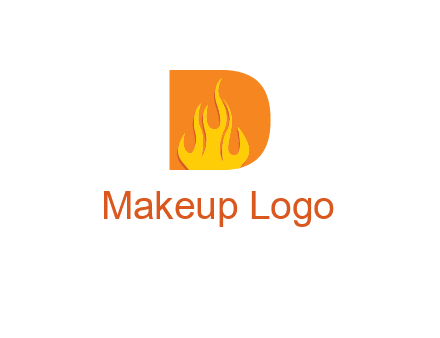 flames inside letter D logo