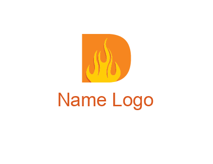 flames inside letter D logo