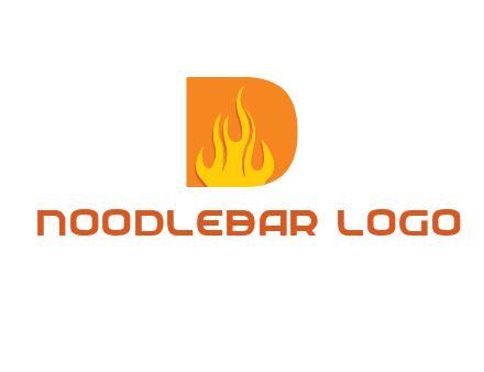flames inside letter D logo