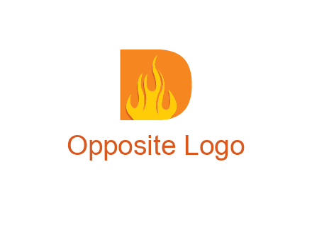flames inside letter D logo