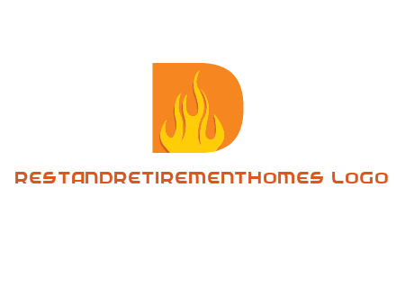 flames inside letter D logo