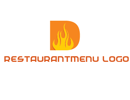 flames inside letter D logo