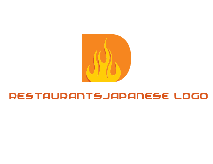 flames inside letter D logo