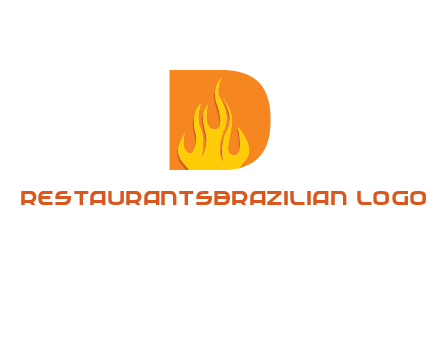 flames inside letter D logo