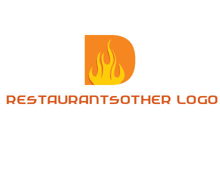 flames inside letter D logo
