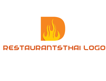 flames inside letter D logo