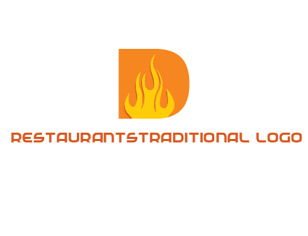 flames inside letter D logo
