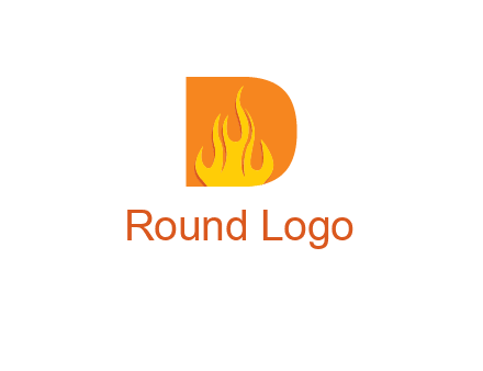 flames inside letter D logo