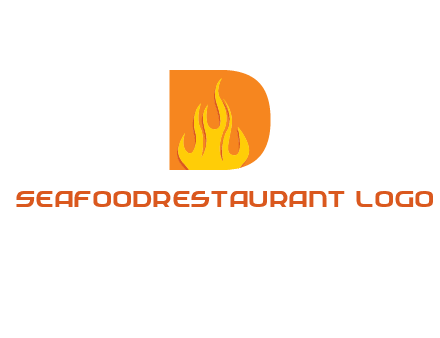 flames inside letter D logo