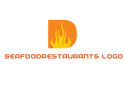 flames inside letter D logo