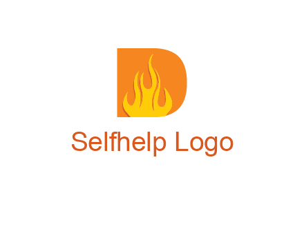 flames inside letter D logo