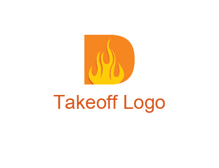 flames inside letter D logo