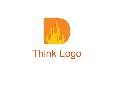 flames inside letter D logo