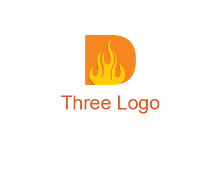 flames inside letter D logo
