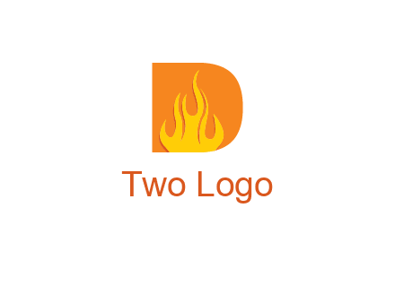 flames inside letter D logo