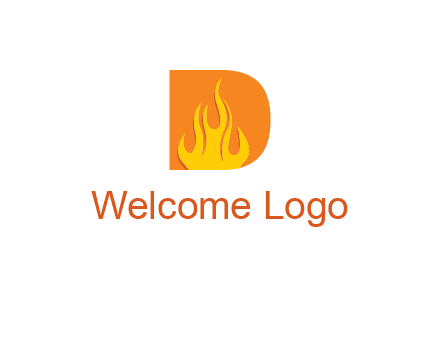 flames inside letter D logo