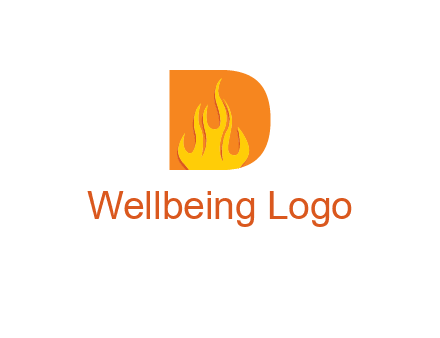 flames inside letter D logo