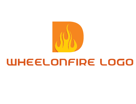 flames inside letter D logo
