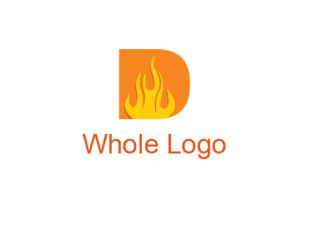 flames inside letter D logo