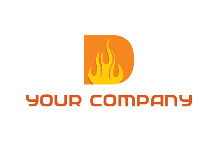 flames inside letter D logo