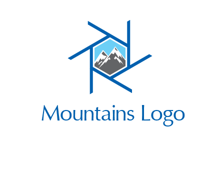 mountains in shutter outline photography logo
